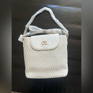 Christian Lacroix White Textured Crossbody Bag